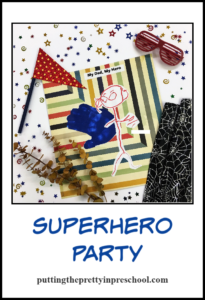 Ideas for Superhero Party art, dress up clothes, activities, photo opportunities and table decorations. Suitable for all ages.