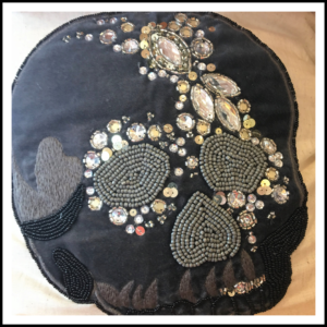 Glam skull pillow.