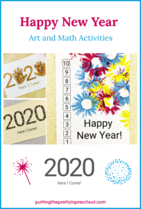 Ring in the new year and decade with easy, no fuss art activities that double up as math exercises. Early learners count down from 10 to one and work with the numbers in 2020 while doing art activities with paint, glue, adhesive jewels and collage items.