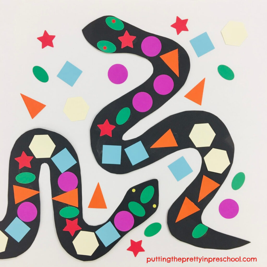 Geometric shapes snake craft suitable for all ages.