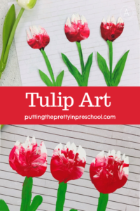 Tulip art painting project inspired by the Canada 150 tulip, the Canadian Tulip Festival, and a rustic tissue box. An all-ages art activity the whole family can do.