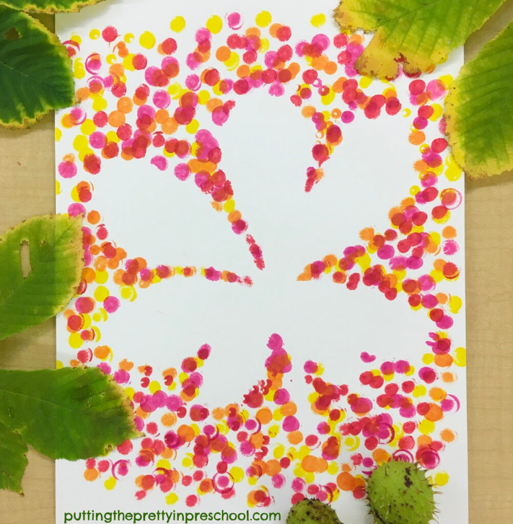 Horse chestnut leaf dot marker art.