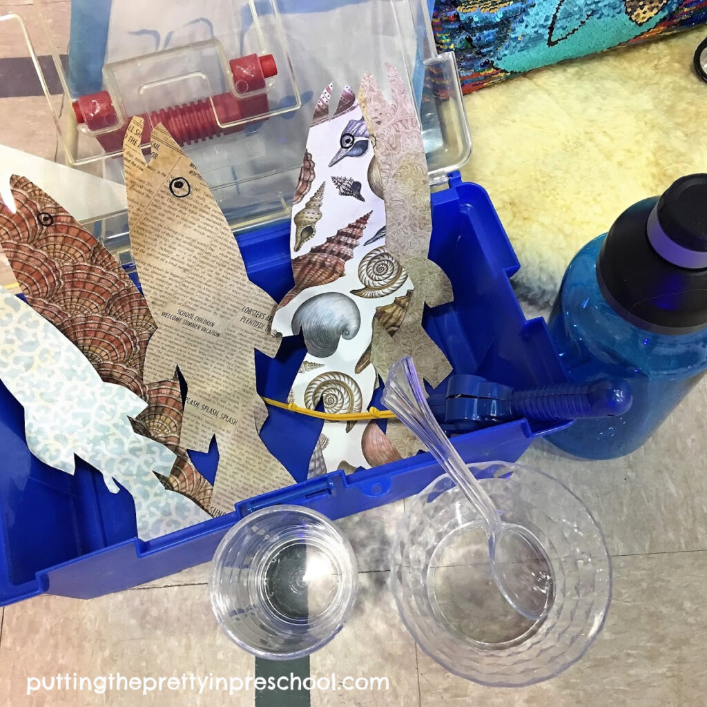 Polar-themed dramatic play fishing center.