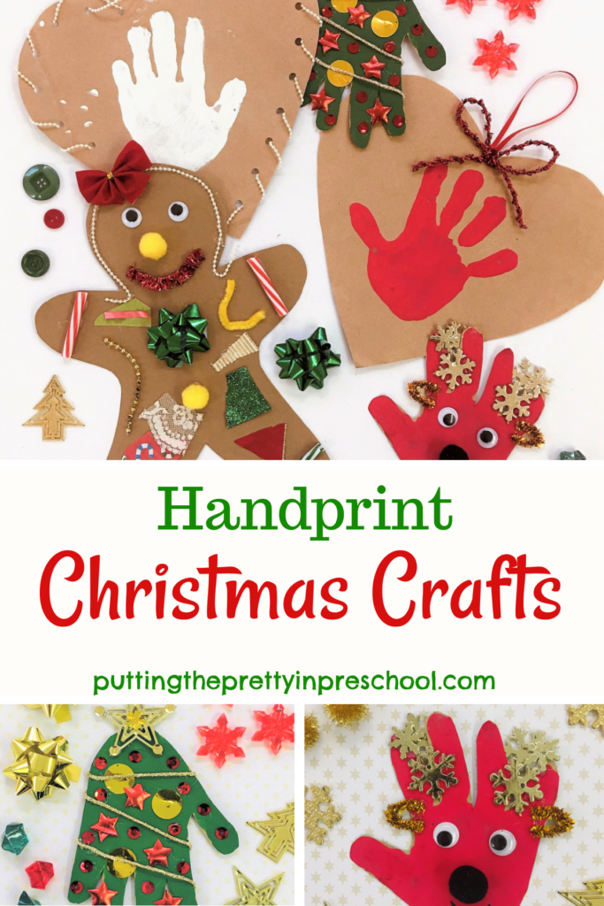 christmas handprint art preschoolers