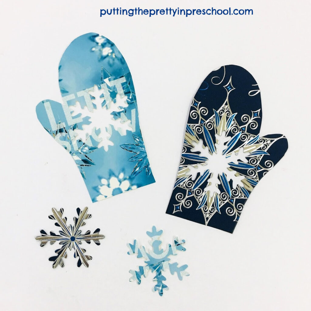 Snowflake and mitten matching challenge.