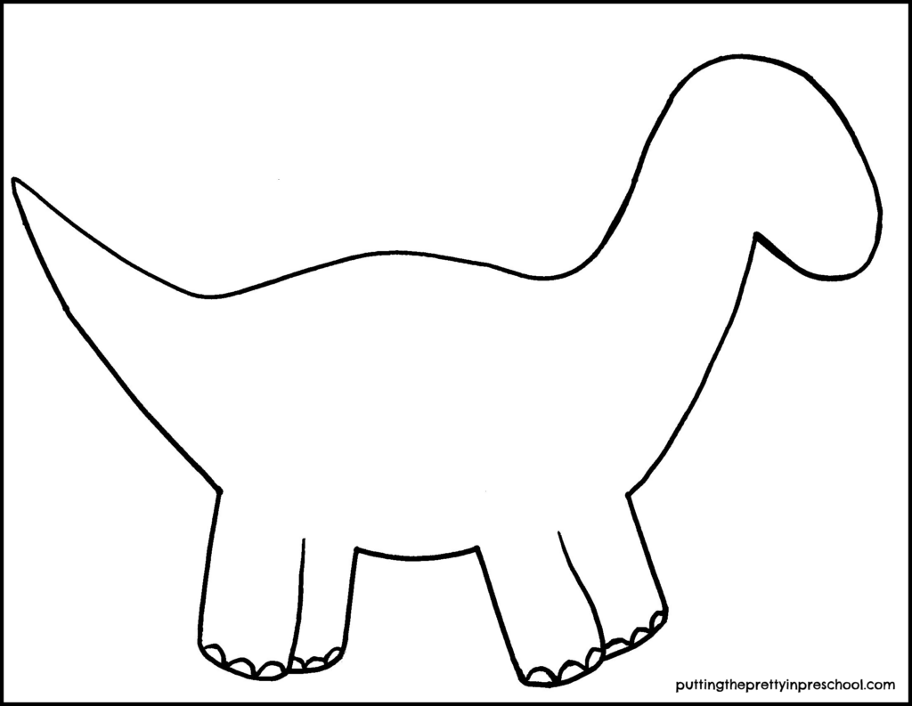 Dinosaur template to use for a dinosaur-themed craft.