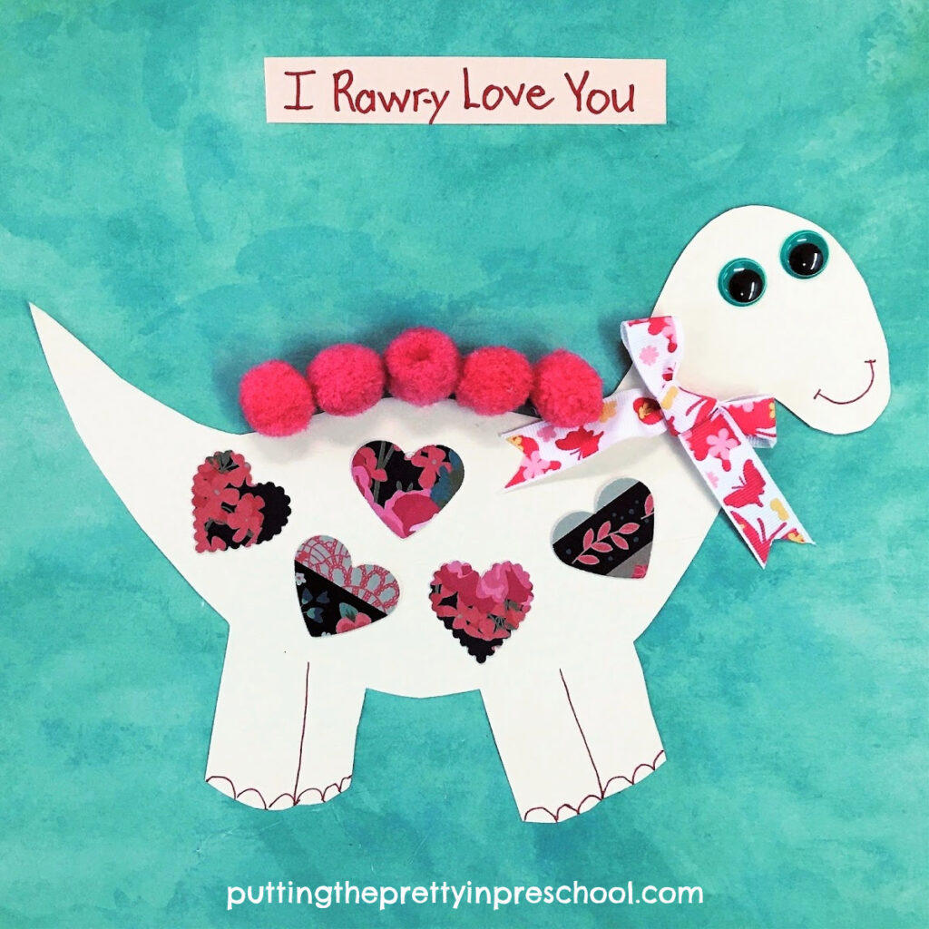 Cute dinosaur valentine craft.