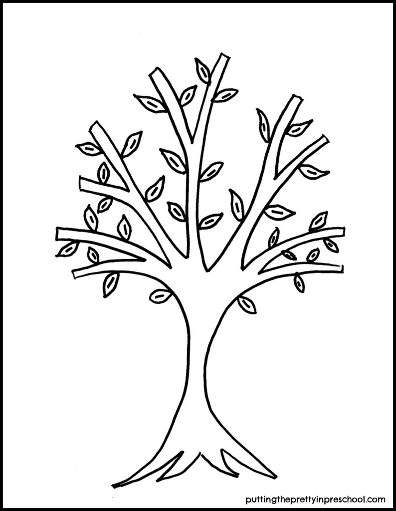 A free tree template to download for art and craft activities.