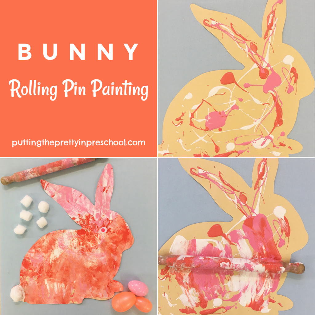 Steps to creating rolling pin bunny art.