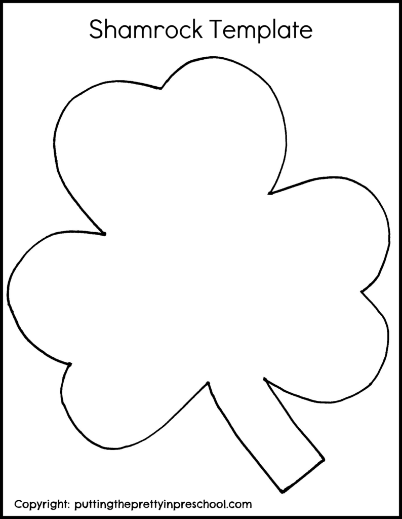 Shamrock template for a collage or painting activity.