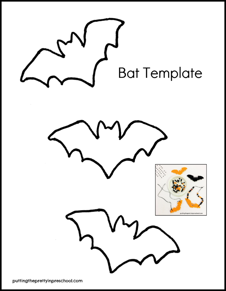 Bat template to use in making a bat necklace all children will love.