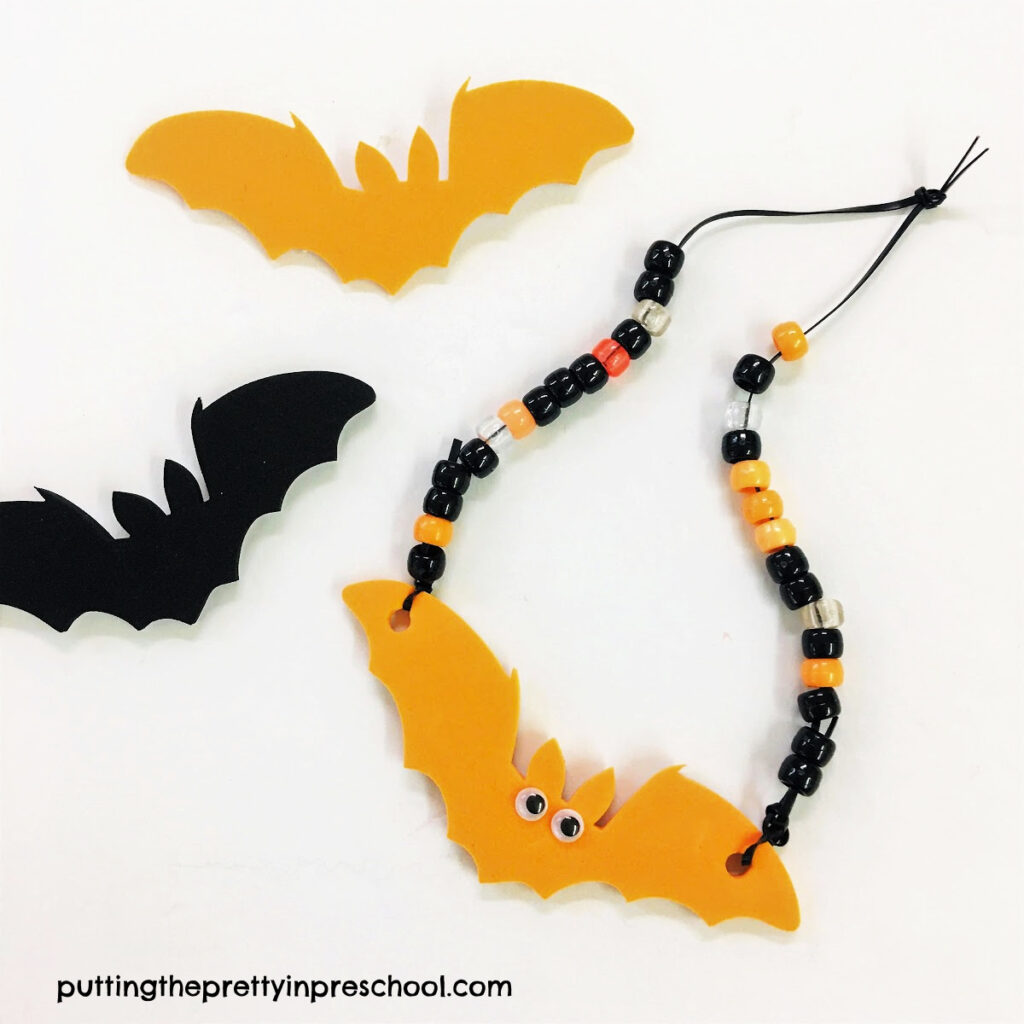 Easy to make bat necklace that little learners will love.