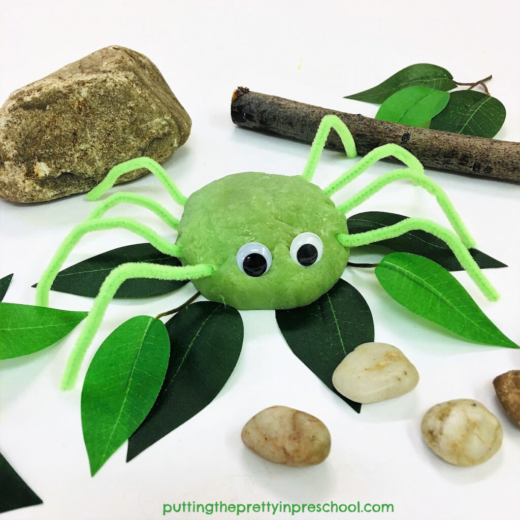 Sculpt a green huntsman spider with the best playdough recipe.