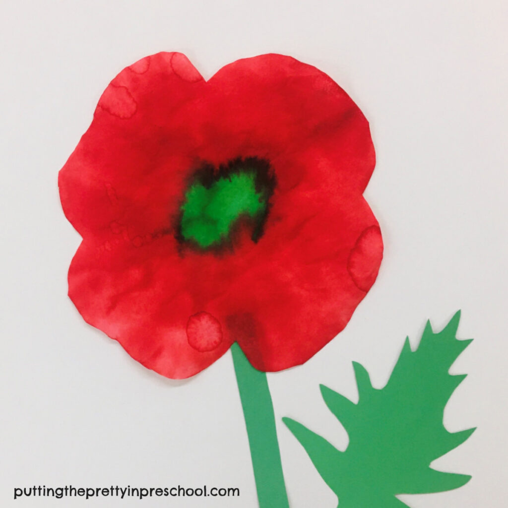 Easy and fun coffee filter Remembrance Day art activity.