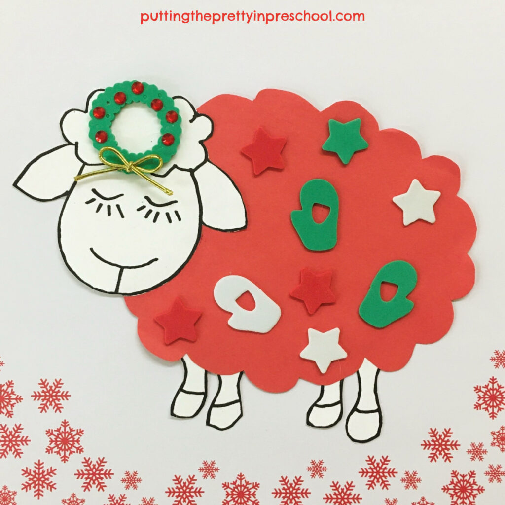 invite little learners to make this colorful Christmas sweater-inspired sheep craft.