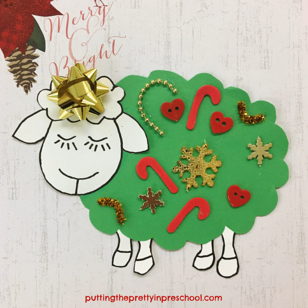 Make this adorable festive sheep craft with easy to gather supplies.