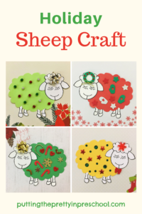 This holiday sheep craft is fun for the whole family to make. Download the free printable for this craft.