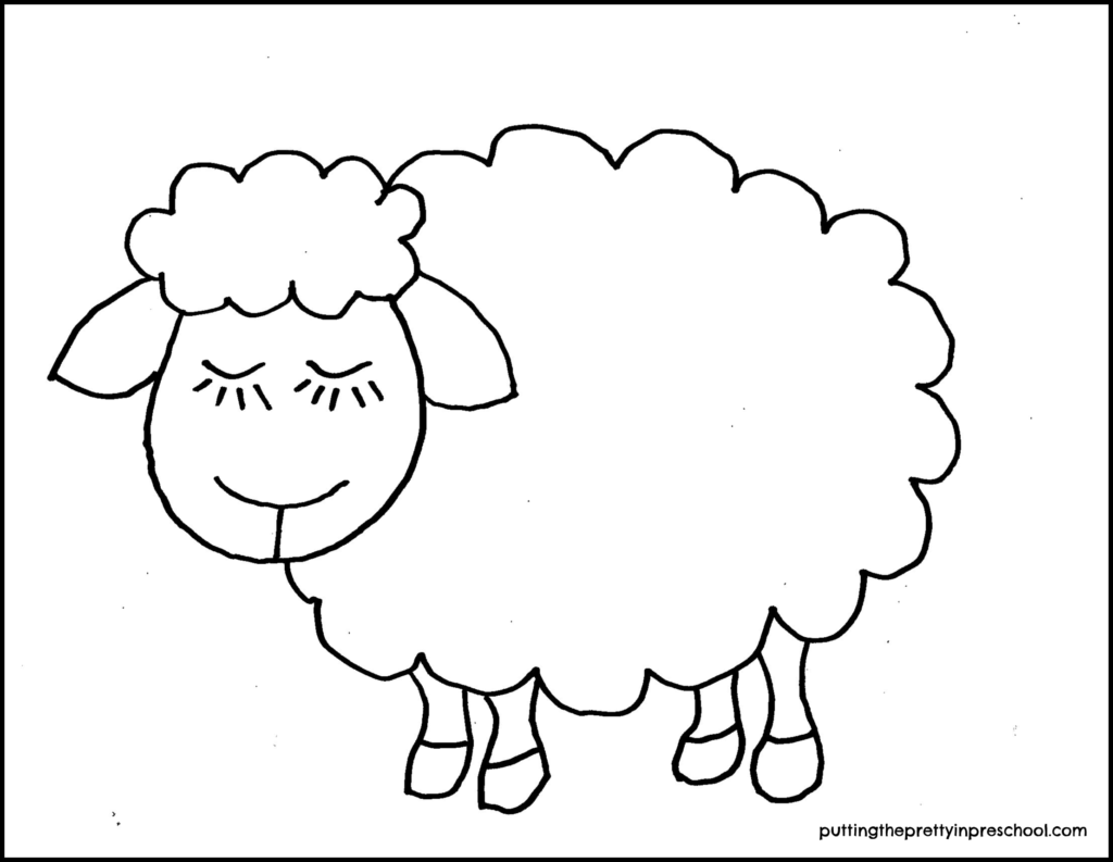 Downloadable template for a Christmas sheep craft.