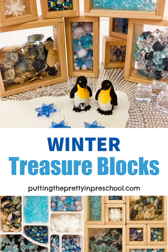 Winter-themed treasure blocks your little learners will be excited to play with. The blocks add beauty and interest to small world activities.