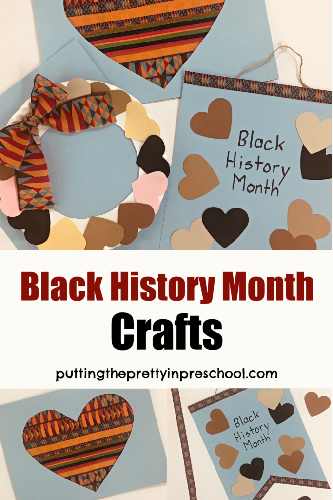 Three vibrant, easy-to-make Black History Month crafts. Pick one or all three paper crafts to celebrate the theme.