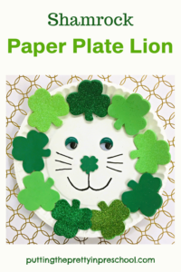 Create this roarsome shamrock paper plate lion for St. Patrick's Day. The craft can also be turned into a mask.