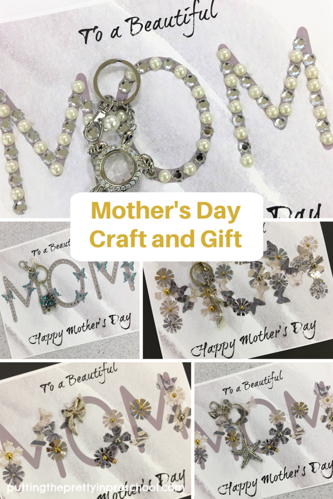 Try this beautiful Mother's Day papercraft with a choice of jewelry or decorative key chain accents. A keepsake that all children can make.