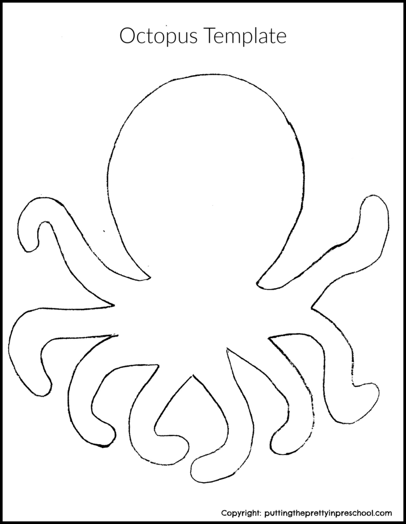 Download this free octopus template for art and craft projects.