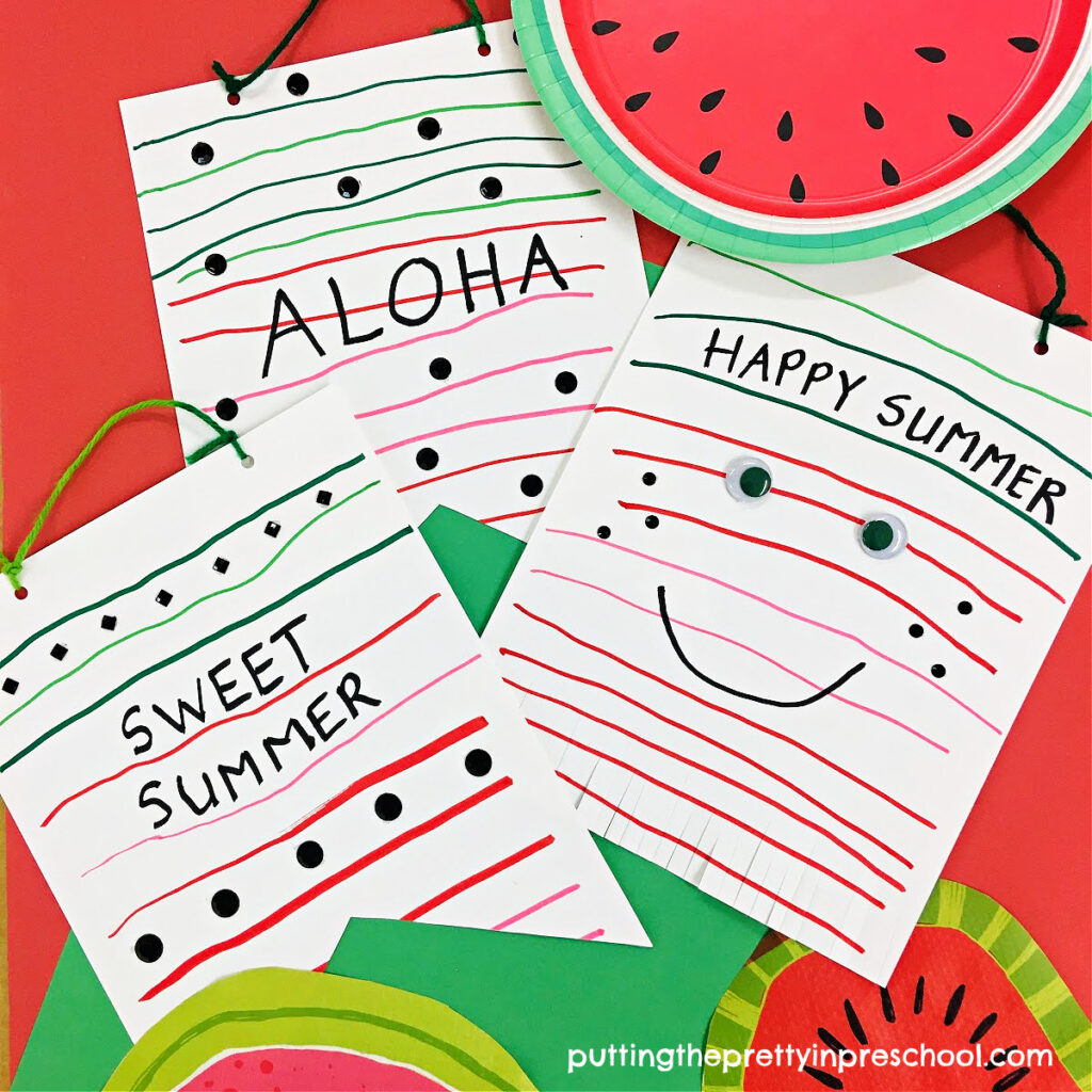 Embrace the summer season with this low prep, easy-to-make watermelon-inspired banner craft. This is an all-ages papercraft.