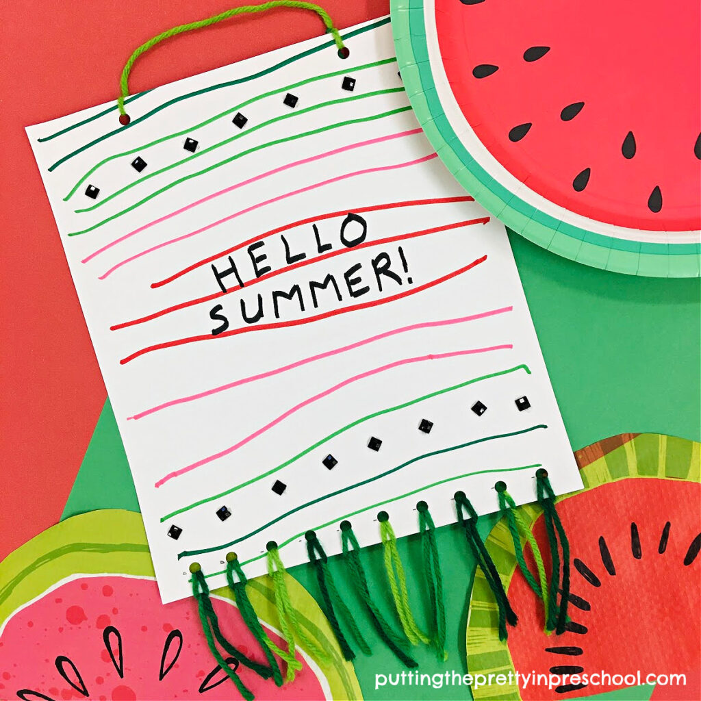 Embrace the summer season with this low prep, easy-to-make watermelon-inspired banner craft. This is an all-ages papercraft.