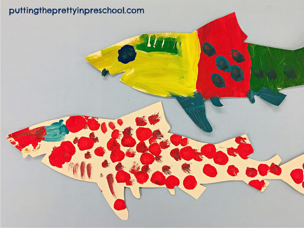 Leopard sharks provide inspiration for painting spots on fish art projects.