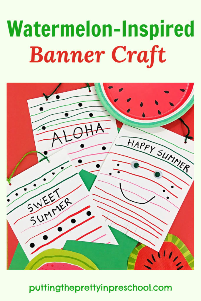 Make this easy watermelon-inspired banner craft today! A perfect summer craft for a day you are short on preparation time.