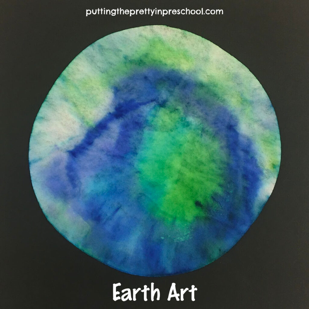 Create watercolor earth art with just markers and water. A quick and easy process art project everyone will love.
