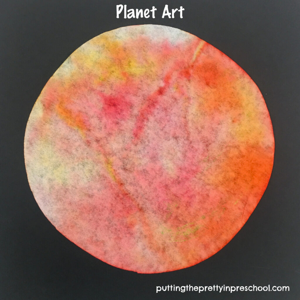 Create watercolor planet Jupiter art with just markers and water. A quick and easy process art project everyone will love.