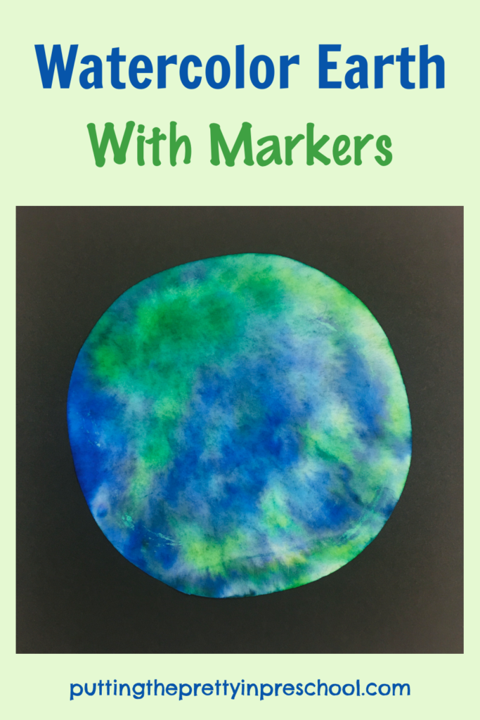 Create watercolor earth art with just markers and water. A quick and easy process art project everyone will love.