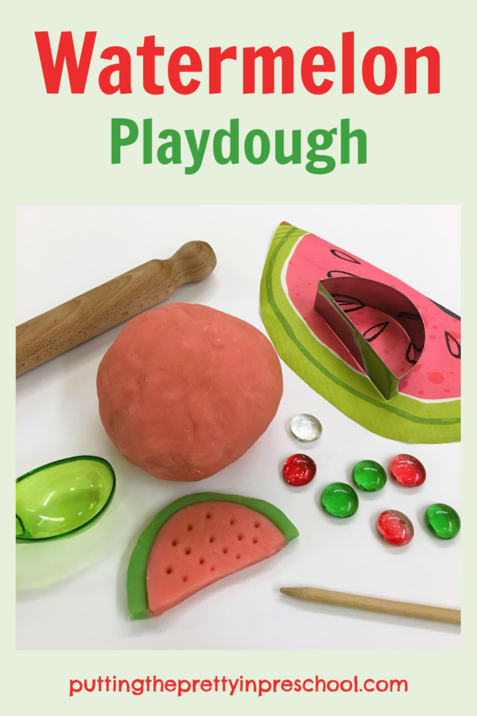 A deliciously watermelon scented playdough recipe you will want to try. It's perfect for a summer day or any day!