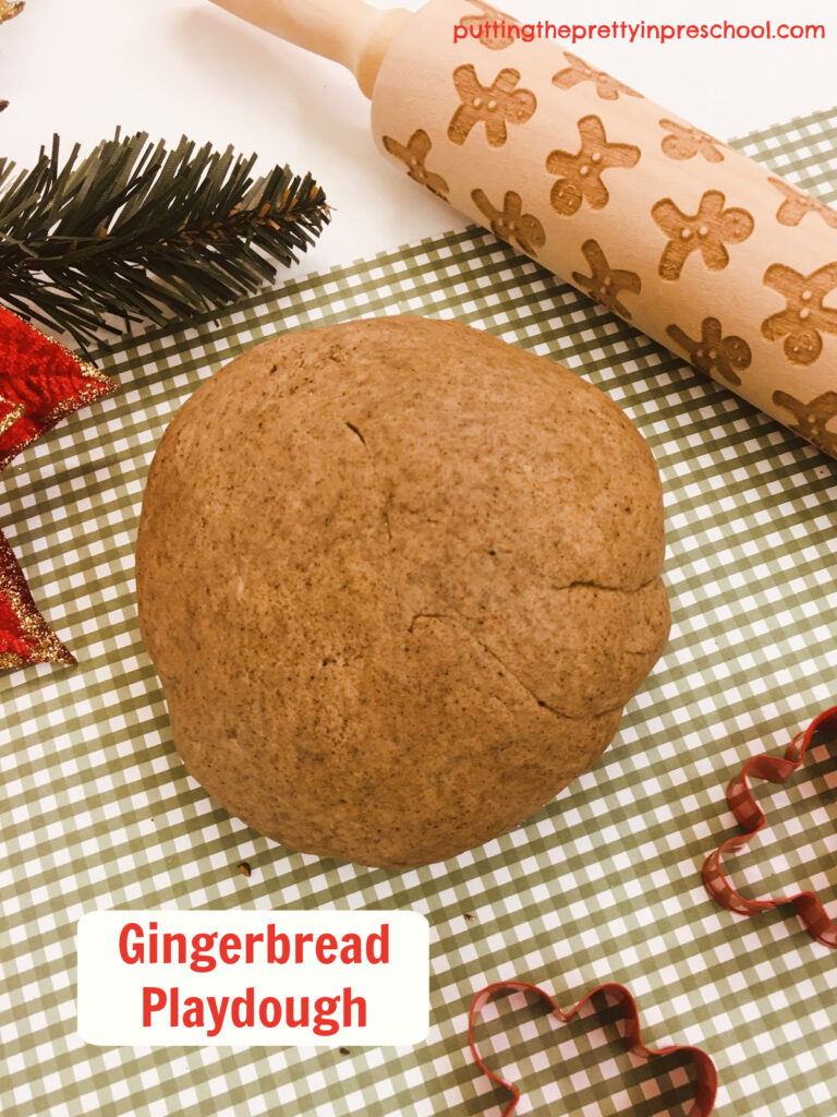 This scented gingerbread playdough requires no cooking or boiling water. Invite early learners to help make it from start to finish and can experience all the aromatic smells.