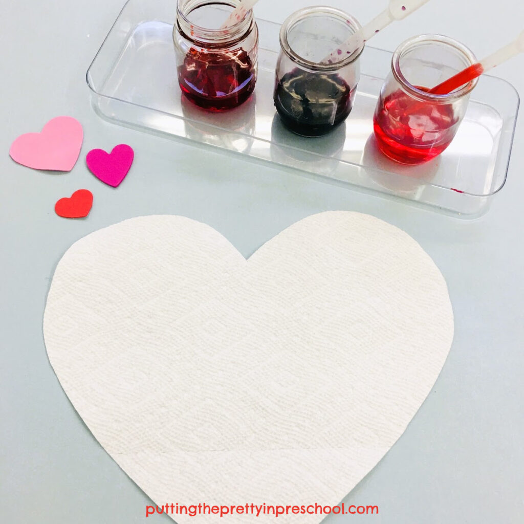 Easy to set up eye dropper heart art that will bring a smile to the face and joy in the heart of each participant.