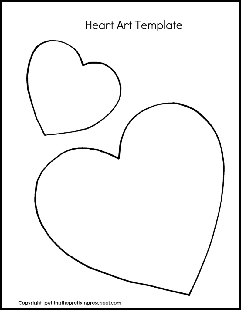 A free downloadable heart template for making three stunning heart art projects with skin tone pencil crayons, metallic markers, and sidewalk chalk.