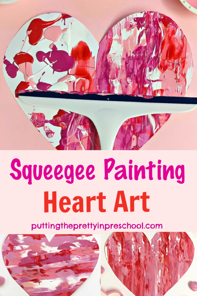 This squeegee painting heart art project gives participants a chance to spread the paint in a new way. An all-ages process art activity.