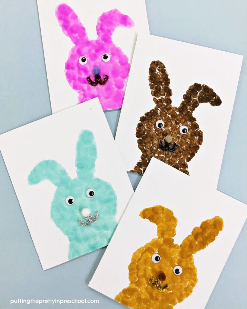 Try making these dot marker silhouette bunnies in a few different colors. This easy-to-do bunny art project displays well.