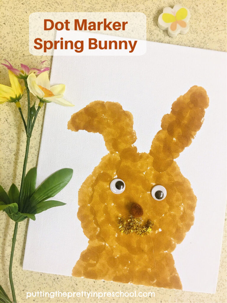 Make this easy and fun dot marker spring bunny art activity today. It's an all-ages bunny-themed art project everyone will love.