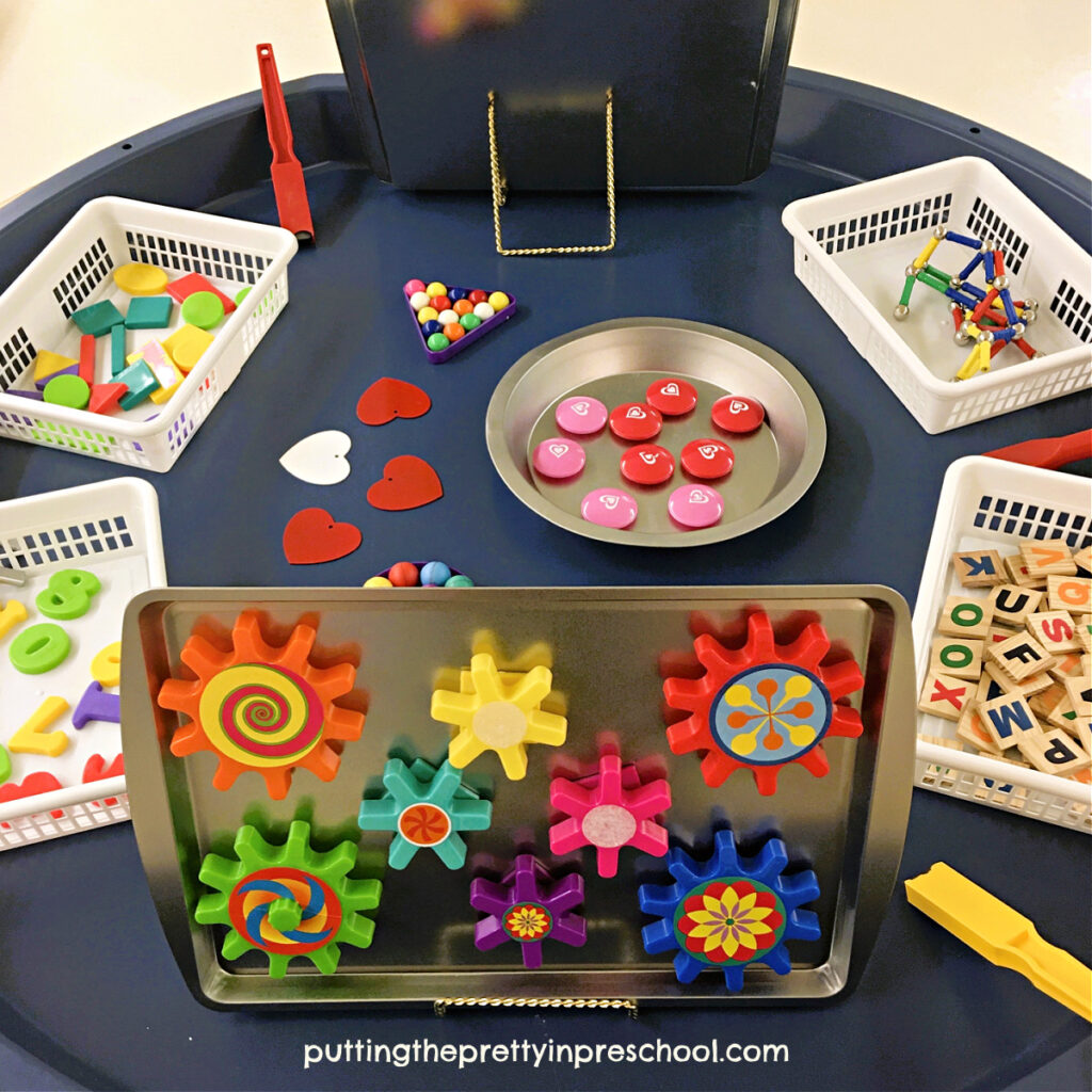 Set up this simple magnet exploration tuff tray in minutes to offer your little learners a hands-on magnet science activity to explore.