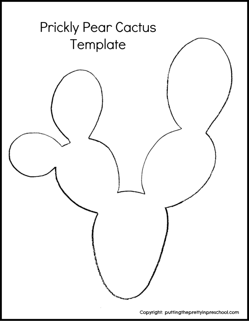 A free prickly pear cactus template to use for art and craft projects. Paint, glue, and create using this unique cactus design.