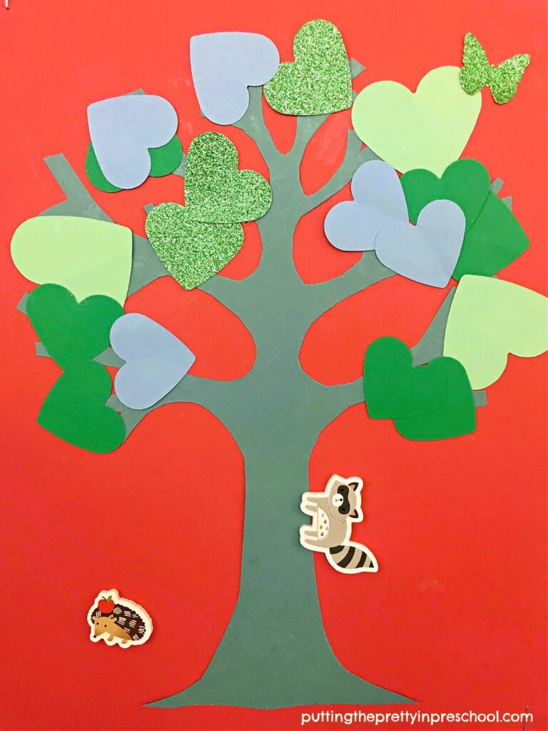 Sunset-themed woodland tree art inspired by a picture book.