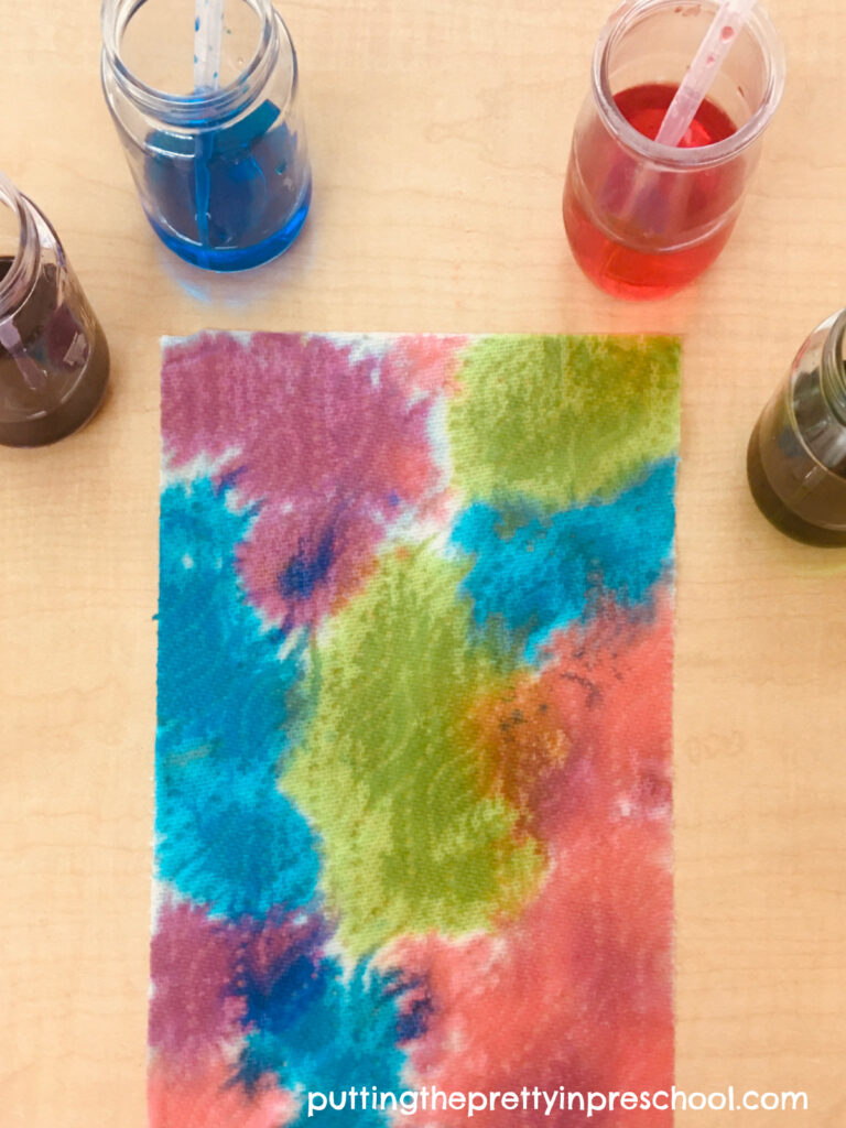Create gorgeous eye dropper art with liquid watercolors on paper towle sheets. An all-ages process art activity.