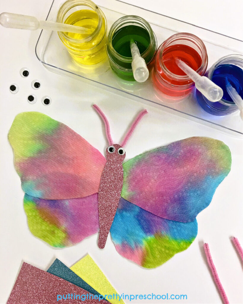 Create a gorgeous, dainty butterfly with a super fun eye dropper painting technique. A paper craft that looks stunning displayed.