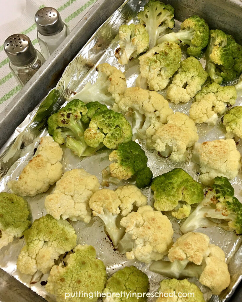 How to make a roasted cauliflower vegetable dish. Three different hues of cauliflower are featured in this easy-to-make recipe.