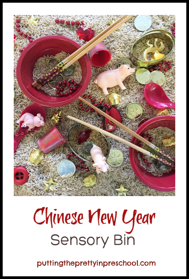 Chinese New Year Sensory Bin - Putting The Pretty In Preschool