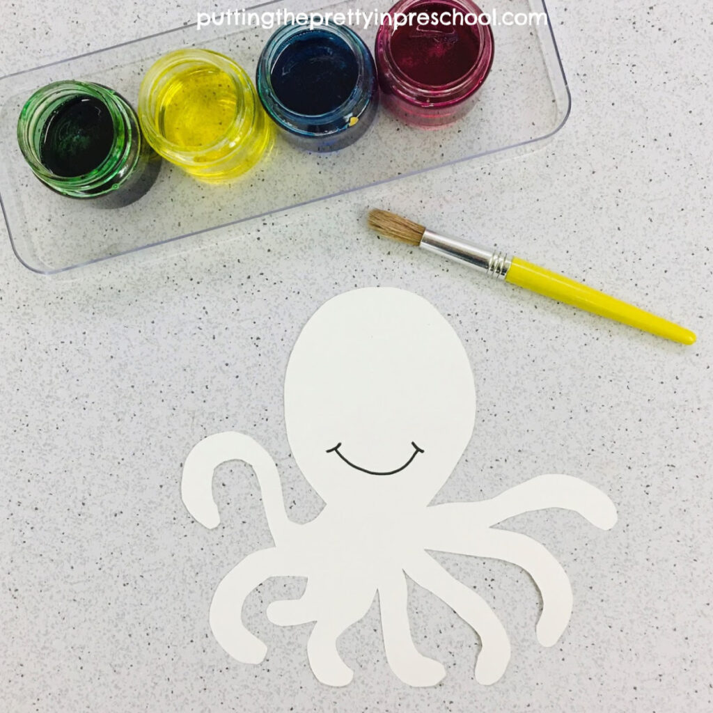 Invitation to paint an octopus with taste safe paint. An all=ages activity.