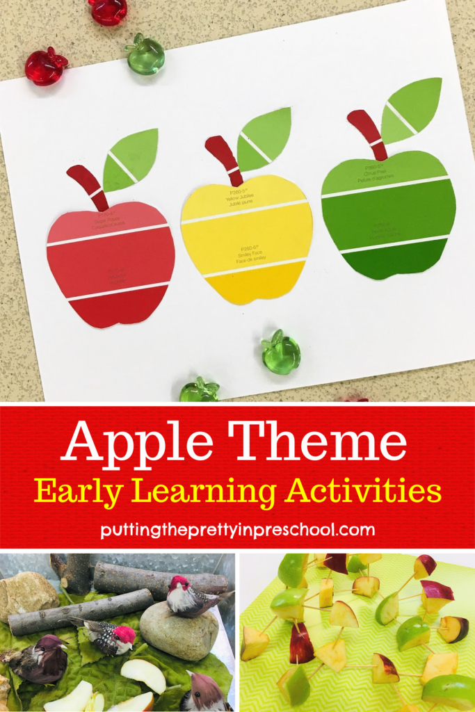 Apple themed art, sensory and baking ideas for early learners.